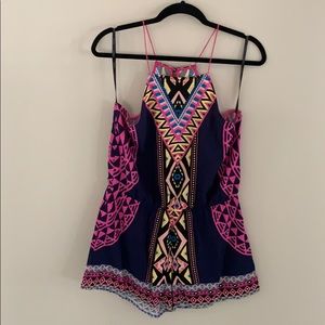 Aztec Print Spaghetti Strap Romper